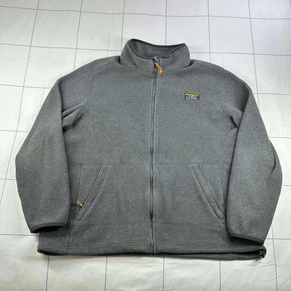 L.L.Bean Jacket Womens XL Petite Gray Mountain Classic Fleece Full Zip Charcoal